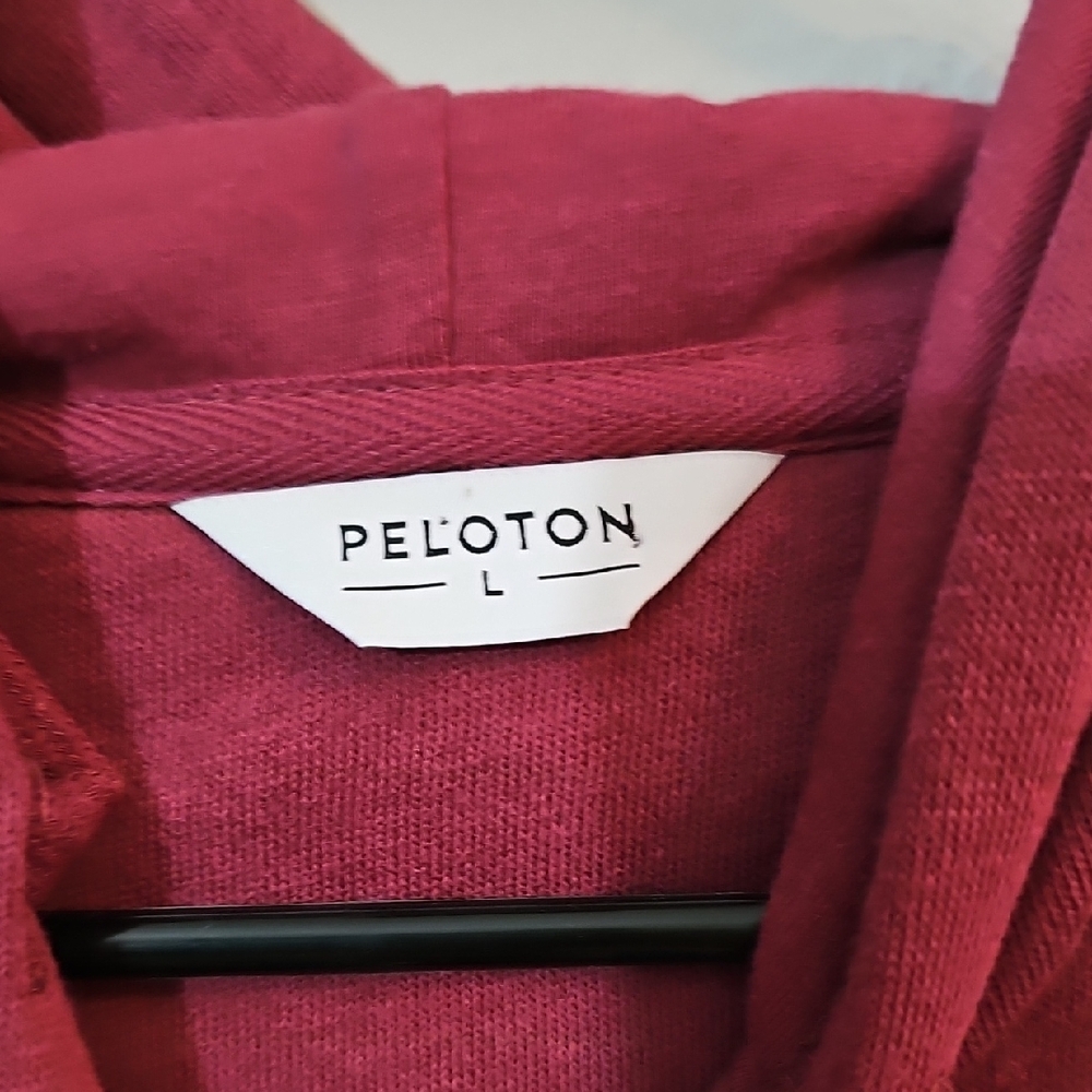 Peloton Burgundy Full Zip-Up Logo Hoodie, Womens Large - Picture 4 of 7